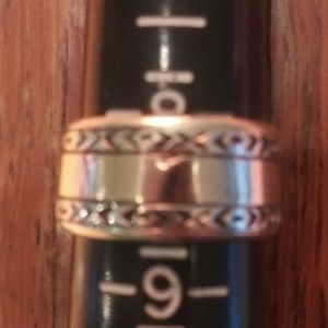 Bali Sterling Silver, Gold ring approx sz 8.5 OBO